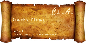 Csurka Alexa névjegykártya